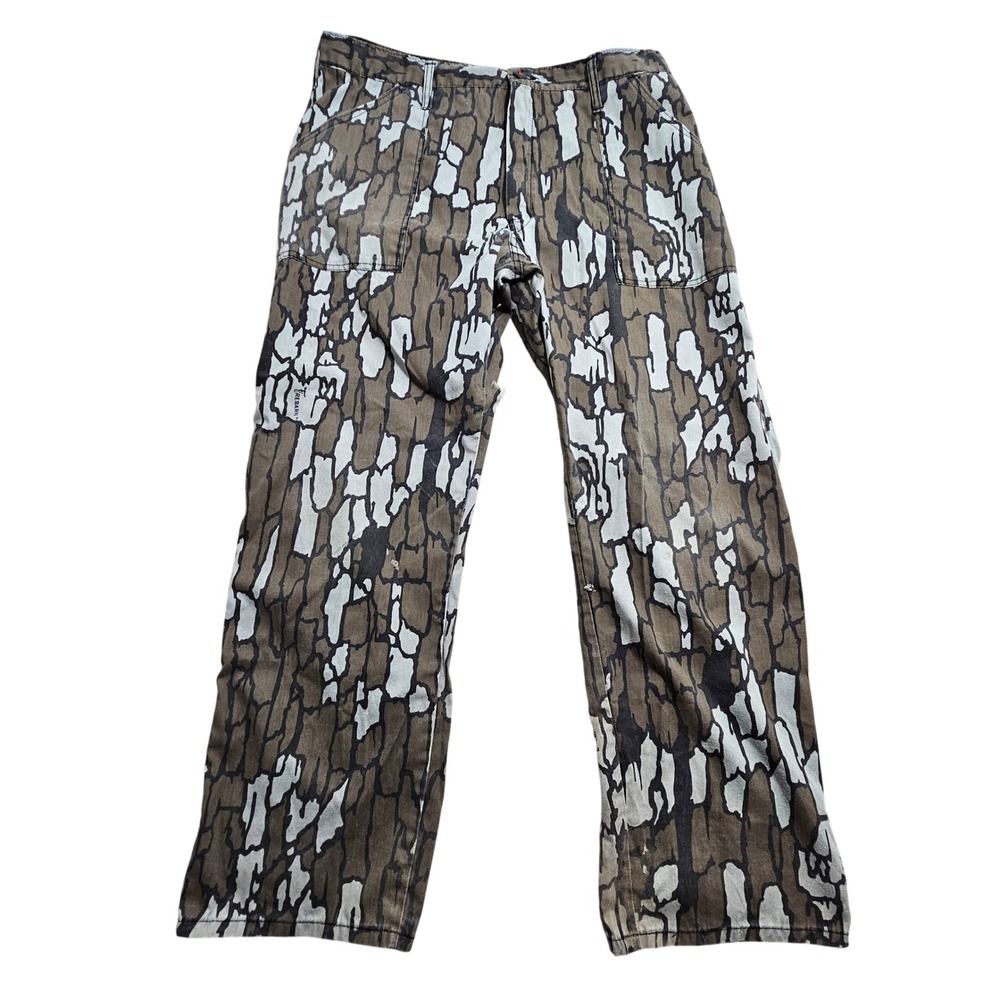 Trebark Camo Hunting Pant Mens 34x31 Vintage USA Made Straight Leg Utility *